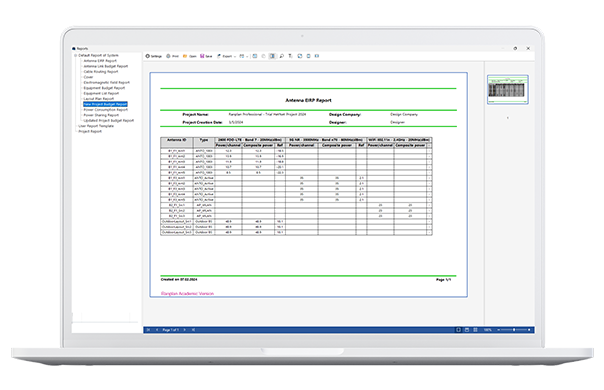 Laptop report screenshot